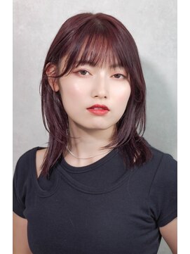 メゾンドムニ 恵比寿(Maison de MUNi) 外ハネレイヤーくびれボブ前髪あり暖色カラー