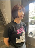 20代30代40代ダブルカラー透明感毛先パーマ肩ライン外ハネ