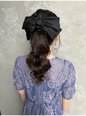 【上品ポニーテール】ヘアアレンジ/ヘアセット/渋谷/韓国風巻き