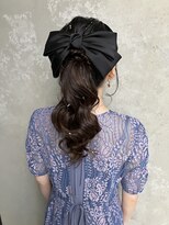 【上品ポニーテール】ヘアアレンジ/ヘアセット/渋谷/韓国風巻き