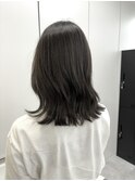 韓国顔まわりレイヤーカットグレージュオリーブベージュブラウン