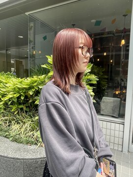 リガナッツ 池袋店(Riganuts) レイヤーロブ/ピンクブラウン/ワンブリーチ/レイヤー