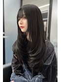 アッシュカラーザクザクレイヤーカット 【韓国ヘア 大阪 梅田】