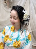 浴衣★ゴージャスサイドアップヘア