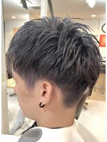 カットハウス はさみの部屋&nbsp;メンズ/ショートレイヤー/ダブルカラー/アッシュグレー/無造作