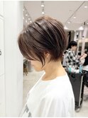 大人美人丸みショートボブ白髪ぼかしハイライト川崎20代30代40代
