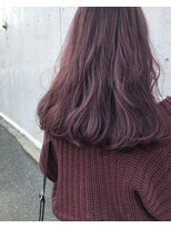 ヘアデザイン ソラ(Sola) 深みパープルアッシュ暖色系 ゆるふわウェーブロング