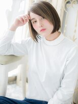 クオーレ ヘア アンジュ 水戸店(CUORE HAIR ange)&nbsp;*ange水戸*…ミストバングxホワイトアッシュ透け感ぱっつんボブa