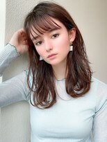 ラルユー 金山(LallYou)&nbsp;くすみブルー/透け感フェザーバング/大人かわいいヨシンモリ