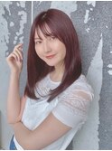 前髪/くびれ/イヤリングカラー/韓国/ラベンダーカラー