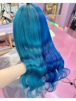 ヘアサロン トミー(Hair salon TOMMY) 水色×ブルーのツートンカラー