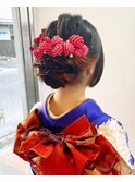 成人式　姫カット　シニョンアップ