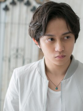 モッズヘア メン 新所沢店(mod's hair men) 20代30代かき上げアップバング前髪パーマフェザーマッシュc