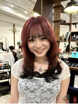 ラック 津田沼(LUCK) 赤と黒の裾カラー/ダブルカラーインナーカラーケアブリーチ