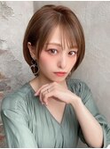 前下がりショートボブで絶壁解消！小顔に見えるひし形シルエット