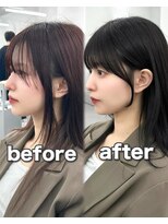 アマトウキョウ アユンチェ(AMA TOKYO×AYUNCHE) 前髪顔まわり韓国ヘアレイヤーカットサイドバンク2wayバンク韓国