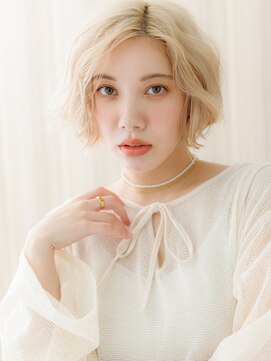 カバーヘア ブリス 志木南口駅前店(COVER HAIR bliss) ハイトーンカラープードルパーマワンレン小顔ボブA6志木20代30代