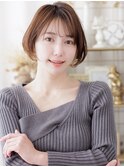 イメチェンブリーチなし小顔顔周りレイヤーボブa戸頭20代30代
