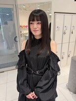 ステラ ヘア デザイン サロン(STELLA hair design salon)&nbsp;パツっとしたカット　ワンレンロング　黒髪　【杉若】