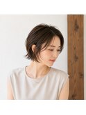 前下がり大人の抜け感ボブ　20代 30代 40代 50代 60代　ミセス