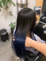 お～るうぇいず(always)&nbsp;グラデーションネイビーブルー髪質改善ケアブリーチレイヤー