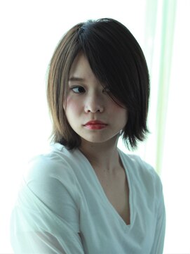 グラス(grass) 切りっぱなし うざバング シースルー エフォートレス ボブ