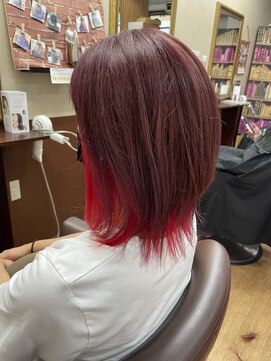 キュアスペース(CURE SPACE) インナーカラー【レッド】・透明感カラー【ベビーピンク】