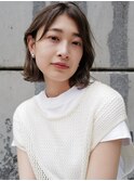 ナチュラルボブ_外ハネボブ_切りっぱなしボブ