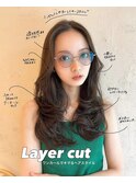 レイヤーカット　レイヤーロング　顔周りレイヤー小顔