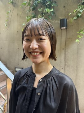 ジェノ(JENO by apish) 外はねボブ/オリーブベージュ/透明感カラー/伸ばしかけヘア