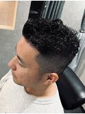 オールバック×パーマ