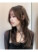 ウルフレイヤー/顔周り韓国風ハイレイヤー/前髪あり20代30代40代