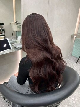 ロール 博多(Role) ミニウルフチェリーブラウンブリーチなしレイヤー韓国前髪/博多