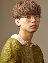 アズ ワン(AS ONE)&nbsp;波巻きパーマツイストスパイラルパーマツーブロックメンズ黒髪