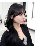 韓国ヘア　レイヤー　顔まわり