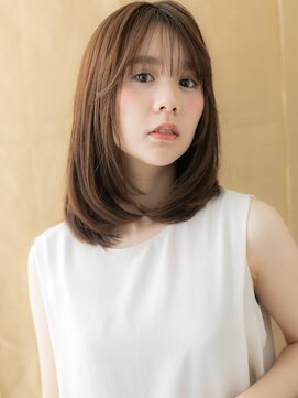 モッズヘア 越谷(mod's hair) シースルー前髪ダークブラウンミディアムレイヤーX越谷20代30代