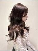 韓国顔周りカットレイヤーカットブラウンカラー髪質改善