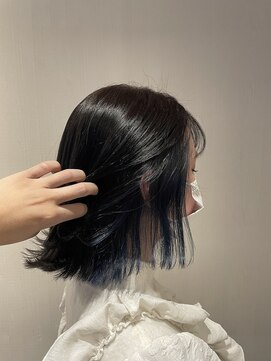 アフィックス ヘア 水天宮前店(affix hair) インナーブルー×アイスグレージュ
