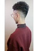 フェード×スリックバック×短髪パーマ アップバング
