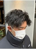 ソフトツイストパーマツイストパーマツーブロックメンズパーマ