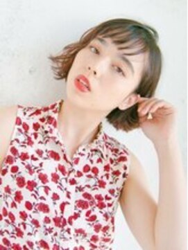 リリアン 青山(relian) ピンクブラウンの肩上ボブのパーマスタイル♪