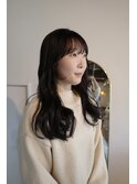 ダークパープル と 流れる顔まわりカット