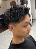 ビジネスショートメンズマッシュツイストパーマツーブロック