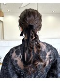 low ponytail × twin