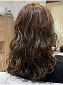 似合わせパーマ艶髪ブラウン