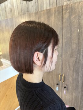 スカイ(SKY) パツっとボブ/小顔ボブ/チェリーレッド/ブリーチなし/福井