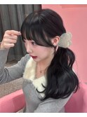 コリアンブラック /グレージュ/韓国ヘア/渋谷/レイヤー/顔まわり