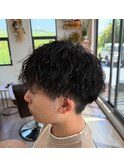 波巻きパーマ