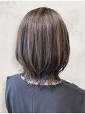 脱白髪染めハイライトミディアムレイヤー30代/40代/50代