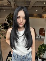 マルフェ 天王寺(marfe)&nbsp;黒髪ストレート　ロングレイヤー　暗髪レイヤーカット